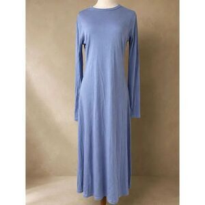 Uniqlo Sz M Light Blue Long Sleeve Ribbed Dress